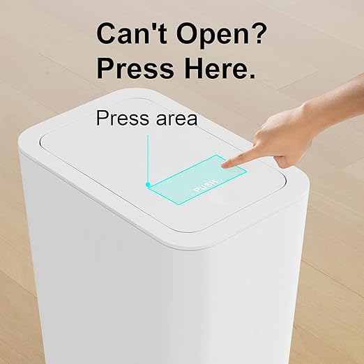 N. NETDOT 3 Pack Small Trash Can with lid, 3 Gallon Bathroom Trash Can,Garbage Can Slim Trash Bin Waste Basket for Bathroom,Kitchen,Bedroom,Living Room,Office,Laundry - Off White