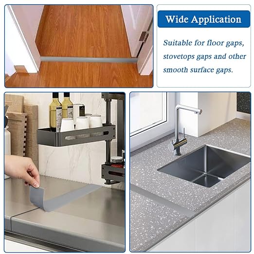 Floor Transition Strip Self Adhesive Floor Cover Strips Laminate 2" Wide Vinyl Flat Divider Transitions (5cm, 3.3Ft, Gray)