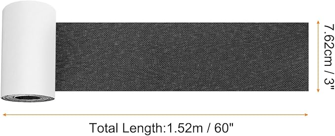 Repair Patches Repair Tape Self-Adhesive DIY Repair Patch Linen Gear Patch for Sofa, Furniture, Chair, Clothing,Tents,3x60 Inch,Black