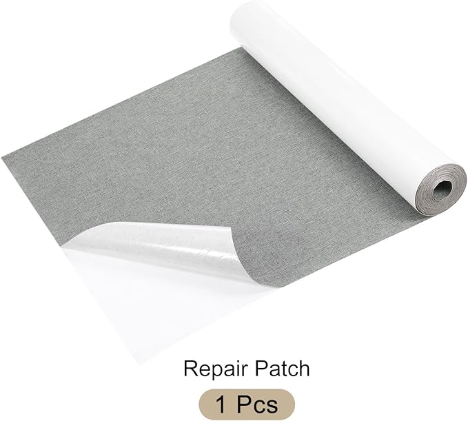 Repair Patches Repair Tape Self-Adhesive DIY Repair Patch Linen Gear Patch for Sofa, Furniture, Chair, Clothing,Tents,17x158 Inch,Grey