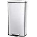 AthLike Trash Can, Stainless Steel Kitchen Garbage Can, Step Waste Bin with Hinged Lid and Removable Inner Bucket, Soft-Close, Dustbin for Bathroom Bedroom Living Room Home (Silver, 13.2 Gal)