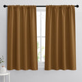 RYB HOME Bedroom Curtains Blackout - Light Block Energy Efficiency Small Window Treatment Drapes for Kitchen Dining Baby Nursery Morden Decor, W 42 x L 54 inch, Gold Brown, 2 Panels