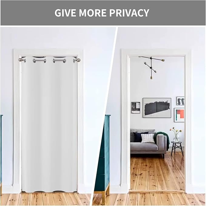 Joydeco Doorway Curtains Custom Size, Door Curtains for Doorways Closet Door Curtain, Curtain for Doorway Closet Curtains for Bedroom Closet Door Temporary Door(Custom Sise, Greyish White)