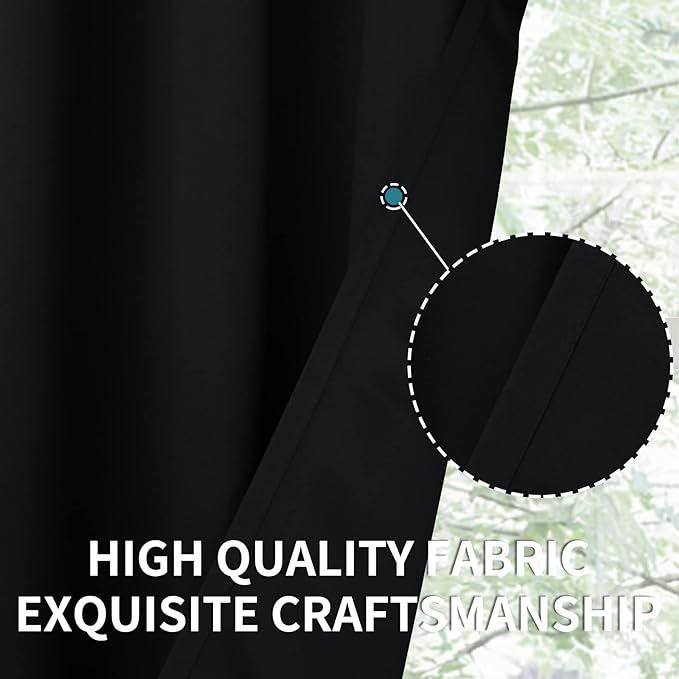 BGment Black Out Thermal Curtains 63 Inch Length for Bedroom 2 Panels - Room Darkening Window Drapes with Rod Pocket Insulated Blinds Privacy for Living Room, 42 x 63 Inch