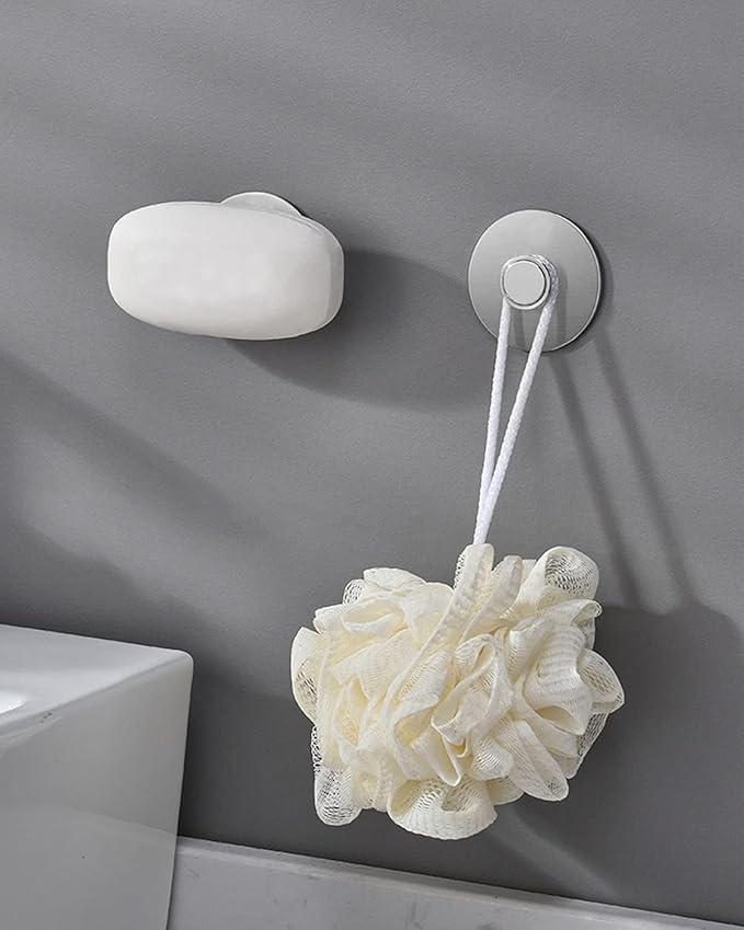 2Pcs Magnetic Soap Savers for Bar Soap, Stainless Steel Soap Holder for Shower Wall and Kitchen/Bathroom, Easy Clean, Self-Draining (Silver)
