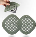 2 Pack Drain Hair Catcher Sturdy Silicone Drain Protector Hair Stopper with Suction Cup for Shower Kitchen Bathroom Green
