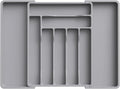 Lifewit Silverware Drawer Organizer, Expandable Utensil Organizer for Kitchen Drawers, Adjustable Cutlery and Flatware Tray, Plastic Spoons Forks Knives Holder Storage Dividers, Large, Gray