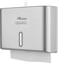 Paper Towel Dispenser Wall Mount, Adhesive No Drilling Multifold Trifold C Fold Commercial Hand Towel Dispenser,Silver