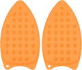 PATIKIL Silicone Iron Rest Pad, 2 Pcs Multipurpose Hot Heat Resistant Iron Rest Plate Protective Pad for Ironing Board Hot Resistant Steamer Steam Compact Mat, Orange