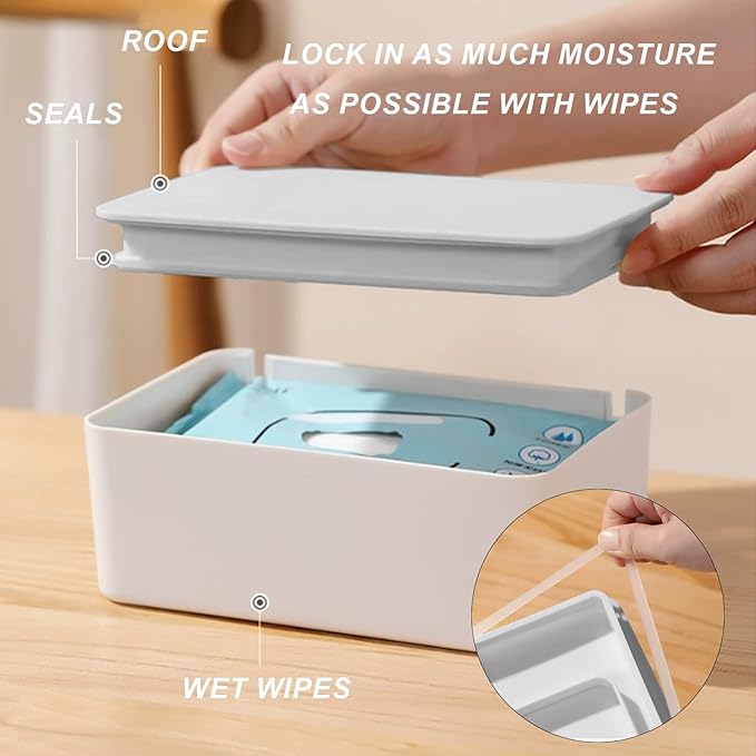 1 Pcs Diaper Wipes Dispenser, Refillable Wipe Container, Wipe Container with Sealing Design Lid, Keep Wipes Fresh,Wet Wipes Cases (Green)