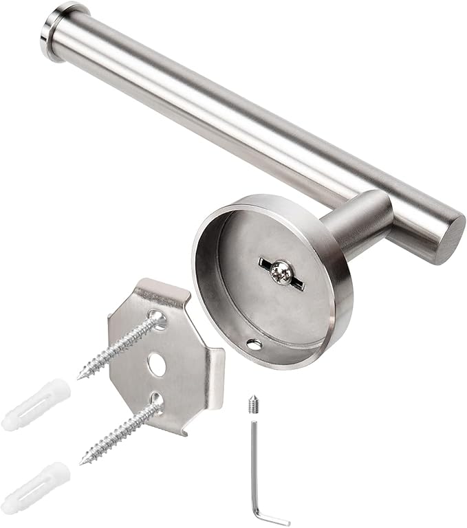 NearMoon Bathroom Toilet Paper Holder, Premium SUS304 Stainless Steel Rustproof Wall Mounted Toilet Roll Holder for Bathroom, Kitchen (2 Pack, Brushed Nickel)