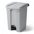 PRO&Family Step-On Trash Can with Lid, Plastic Waste Bin, Foot Pedal Operation (Gray, 12 Gallon)