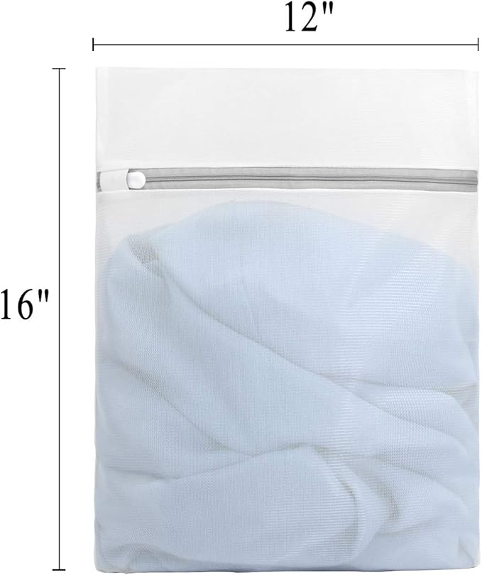 Muchfun 4Pcs Durable Fine Mesh Laundry Bags for Delicates 12 x 16 Inches (4, Medium)