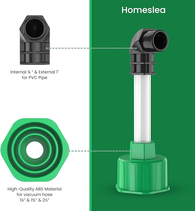 AC Drain Line Unclogger, HVAC to PVC Pipe AC Drain Line Cleaner Tool, A/C Condensate Drain Line Cleaner Adapter, Air Conditioner Wet Vac Attachment to Evacuate and Unclog AC Drain Lines-Green