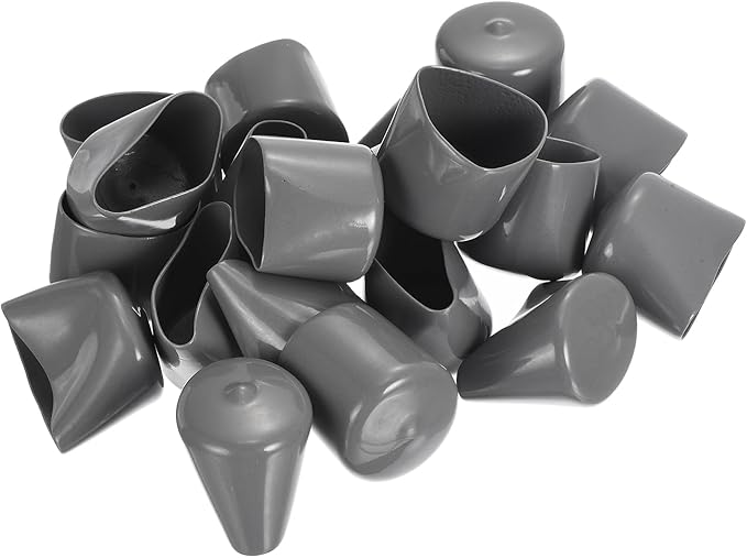uxcell 20pcs Rubber End Caps 34mm ID Vinyl Cap Cover Screw Protectors Dark Grey