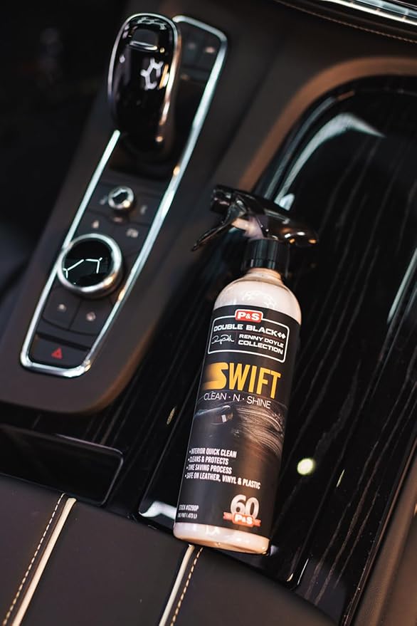 P & S Professional Detail Products Swift Clean & Shine - Interior Cleaner & Protectant for Leather, Vinyl, Plastic - Cleans, Conditions & Leaves a Satin Finish - Fresh Scent - 16 oz Spray