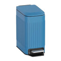 TrashAid Slim Bathroom Trash Can with Lid Soft Close, 6 Liter/1.6 Gallon Stainless Steel Small Garbage Can with Removable Inner Bucket, Step Pedal, Slim Wastebasket for Toilet, Office, Bedroom, Blue