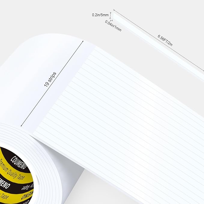 Caulk Sealing Strip for Tiles Bathtub Bathroom Toilet Kitchen,Wall,Corner, Gap Filling Self Adhesive Tape, 0.2in x 6.56FT x 19Strips(125FT Total) Seal Strips for Small Gaps (White)