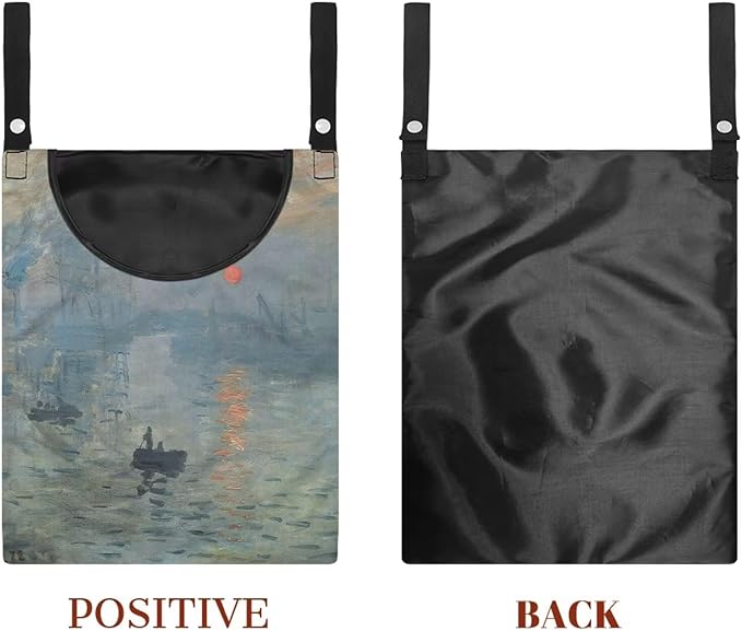 Heavy Duty Outdoor Clothespin Bag - Impression Sunrise Print Windproof & Water Repellent Hanging Storage for Clothesline Accessories - Extra Large Opening with Reinforced Stitching