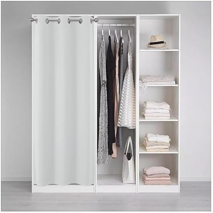 Joydeco Doorway Curtains Custom Size, Door Curtains for Doorways Closet Door Curtain, Curtain for Doorway Closet Curtains for Bedroom Closet Door Temporary Door(Custom Sise, Greyish White)