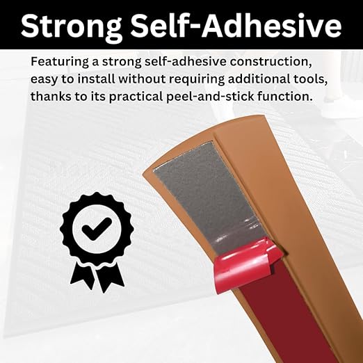 1/5 inch Height Floor Transition Strip, Self Adhesive Carpet Wood Tile Vinyl Flooring Laminate Transition Cover Edge Trim Gap Doorway Threshold for Uneven Floors (120 inches, Light Brown Coffee)