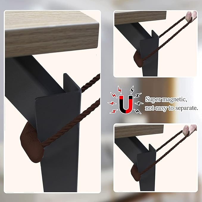 Hion Magnetic Curtain Tiebacks Dark Brown 2pcs, Curtain Tiebacks Buckles Holdbacks Holders Hooks Clip for Home Bedroom Office Decorative Curtain