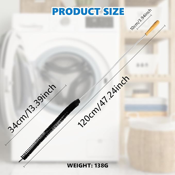 Dryer Lint Brush Vent Cleaner Tool 47.2 Inch Extra Long Flexible for Lint Trap Cleaning Tool Home Dryer Maintenance for DIY Users(1, PCS)