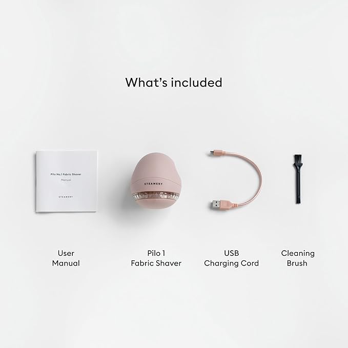Steamery Fabric Shaver Pilo 1, Lint Remover for Pills and Bobbles, 5W, Portable, Rechargeable, Ergonomic, Scandinavian Design, Pink