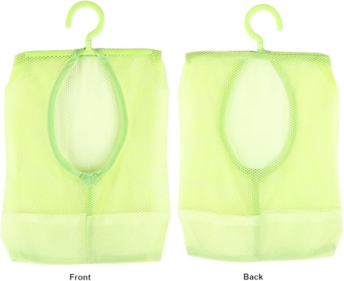 Clothespin Bag, Multi Purpose Hanging Mesh Storage Bag Clothespin Bag with Hanger for Socks Stockings Bra Underwear Bathroom(Green)