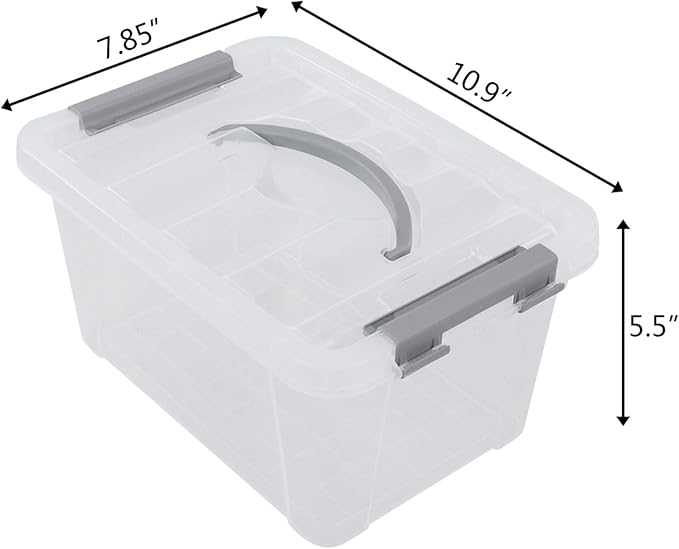 6-Pack 6 L Plastic Storage Containers Latch Storage Box with Lids