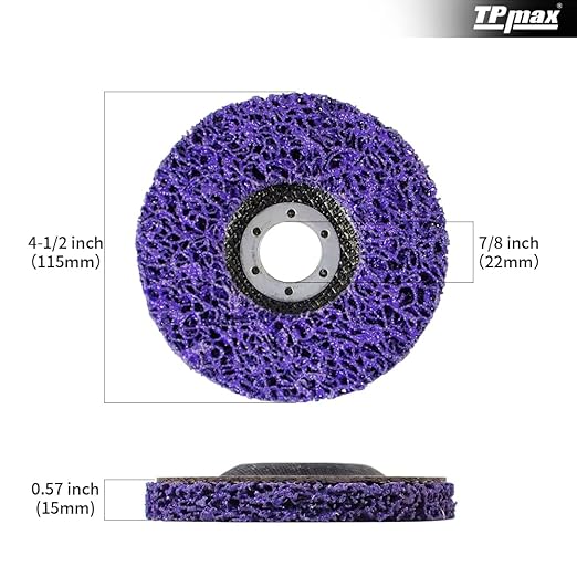 4-1/2" x7/8'' Stripping Discs Rust Remover Wheel Remove Paint and Oxidation Poly Strip Wheel Disc Abrasive Angle Grinding Wheel - 5 Pack(Purple)