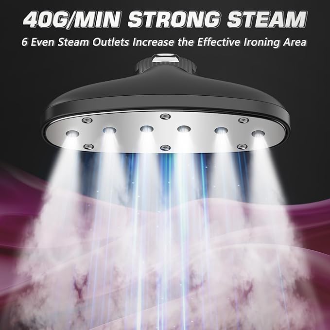 Anthter Steamer for Clothes, 1500W Powerful Standing Garment Steamer with Roll Wheels, 2.4L Water Tank for 90 Mins Continuous Steaming, 35s Fast Heat-up (Silver)