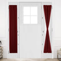 DWCN French Door Curtains – Rod Pocket Thermal Blackout Curtain for Doors with Glass Window, Kitchen and Patio Doors for Privacy, 12 X 72 Inches Long, 1 Curtain Panel with Tieback, Burgundy