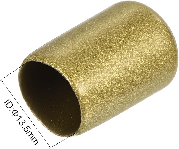 uxcell 20pcs Rubber End Caps 13.5mm ID Vinyl Round Tube Bolt Cap Cover Thread Protectors Gold