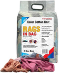 Premium Color Knit Cleaning Rags (5 lbs. Bag) – Shop Rags Bulk for Workshops, Mechanics, Painters, and Home Use, Multipurpose Cotton T-Shirt Rags