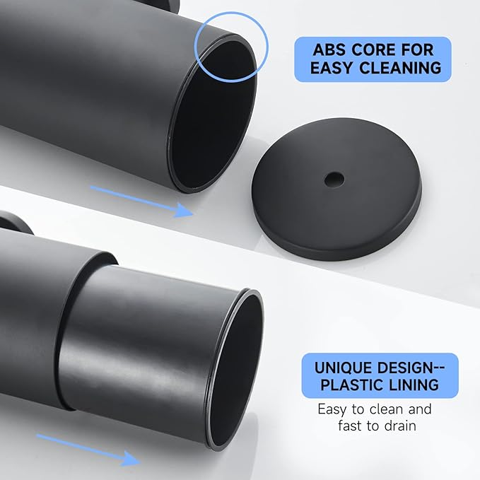Toilet Brush and Holder Matte Black Toilet Bowl Brush Wall Mounted Toilet Brush with Lid