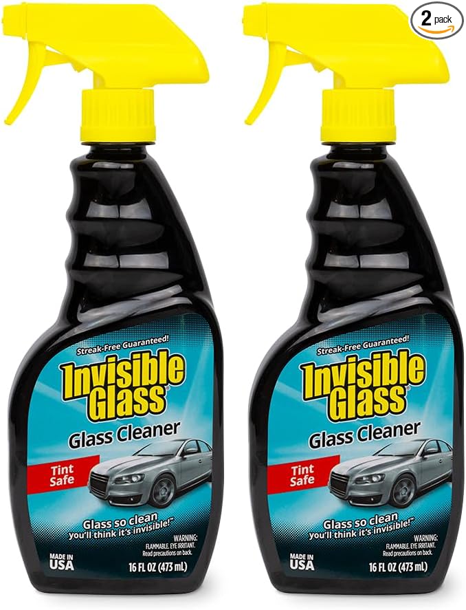 Invisible Glass 92163-2PK Premium Glass and Window Cleaner for Auto and Home Cleans Glass, Windows, Windshields, and More, Streak-Free, Ammonia-Free, Tint-Safe, 16 fl oz (Pack of 2)