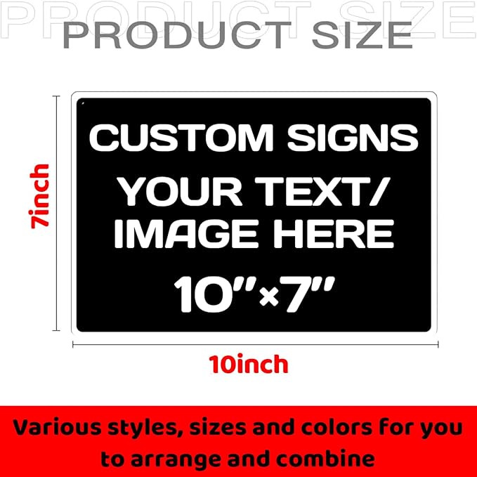 Aluminum Weatherproof Metal Signs - Custom Text & Picture, Multiple Sizes, Black & White Traffic Regulation Signs