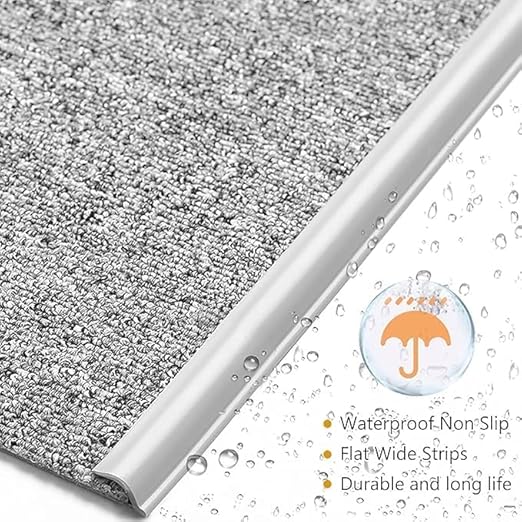Self Adhesive Carpet Transition Strip with Edge Trim, Designed for Seamless Transitions from Carpet to Tile or Vinyl Floors, Perfect for Doorways.(Gray,3 Feet)