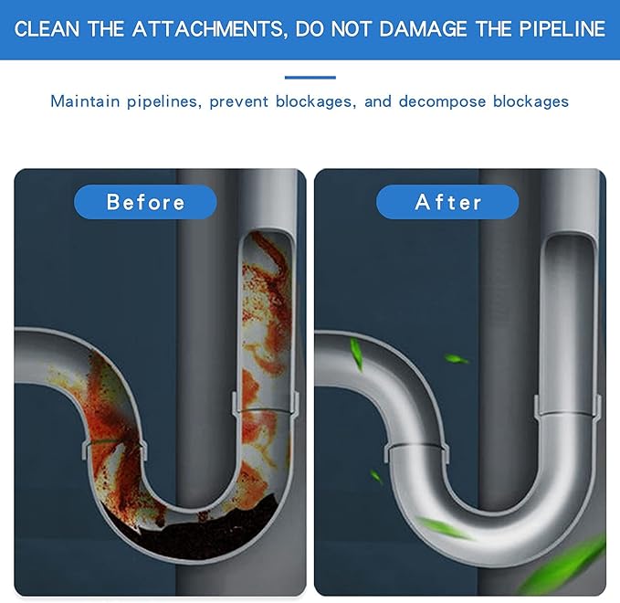 4pcs Bubble Bombs Drain Cleaner, Quick Dredge Pipeline, Powerful Sink Drain Cleaner, Magic Fast Foaming Pipe Dredge Powder, for Kitchen Toilet Pipeline Quick Cleaning Tool （120g*4）