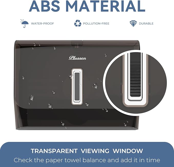 Paper Towel Dispenser Adhesive Wall Mounted,200+ Multifold Trifold c-Fold Hand Paper Towel Dispenser for Bathroom 10.8" L x 3.5" W x 8" H