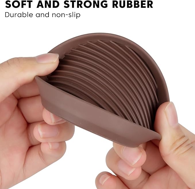 Rubber Furniture Pads Non Slips Furniture Casters Cup Chair Leg Floor Protectors for Bed Sofa Table and Chair Stopper (Pack of 8,Brown 1.5" x 1.5" Round)