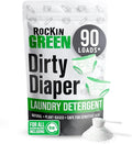 Rockin' Green Laundry Detergent, Plant based, All Natural Laundry Detergent Powder, Vegan and Biodegradable Odor Fighter, Safe for Sensitive Skin (Baby Cloth Diaper 90 Loads Unscented)