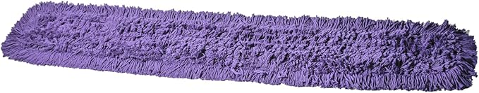 Commercial Dust Mop Replacement Head – 48 x 5 in. Cotton Nylon Reusable Mop Head – Industrial Dust Mop Refill for Floor Cleaning & Janitorial Supplies, Purple