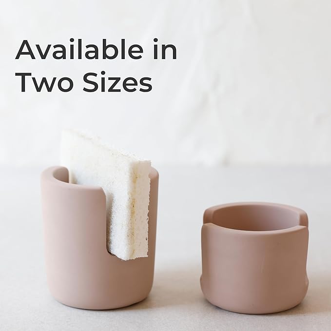 Selegna Diatomite Sponge Holder - Quick Dry Kitchen Sink Organizer - Fast Absorbing Stone Drying Caddy -Dish Sponge Holder for Kitchen Sink, Diatomaceous Earth Sponge Holder (Brown, Large)