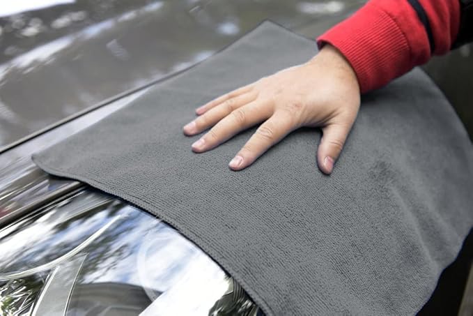 Avalon Towels Microfiber Cleaning Cloths (Value Pack of 36) Size 16" x 16", Highly Absorbent Cleaning Rags, Lint Free Cleaning Towels, Reusable and Washable, Microfiber Towels for Cars (Grey)