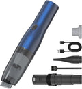 H2 Handheld Vacuum Car Vacuum, Mini Cordless Vacuum Cleaner with High-Speed Brush Motor Visual Dust Storage Silo Type-C Charge for Car Interiors, Sofas, Tabletops, Keyboards-Blue Gray