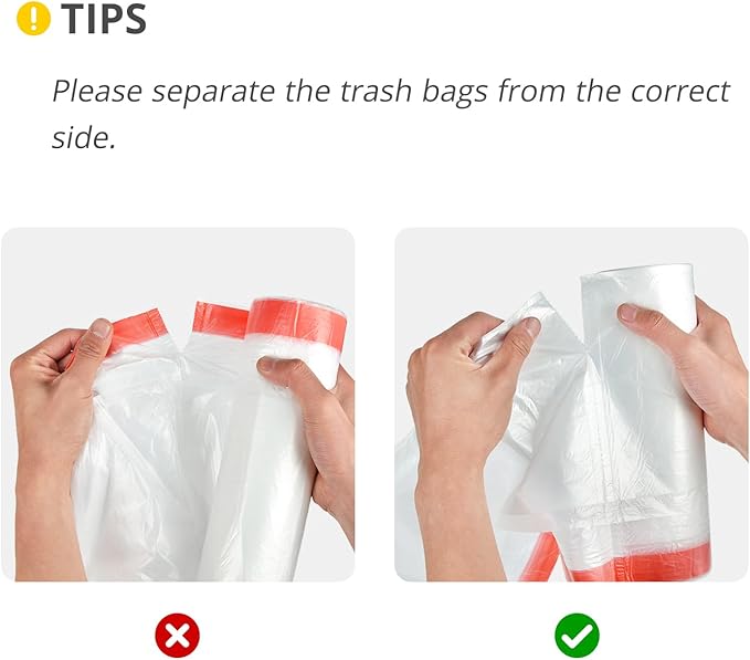 Heavy Duty 15 Gallon Drawstring Trash Bags, 108 Count Ultra Thick Strong Plastic Garbage Bags, Clear Unscented Trash Can Liners for Tall Kitchen Office Lawn Yard