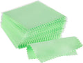 CATIFLIN 100pcs Jewelry Cleaning Cloth, Silver Polishing Cloth Individually Wrapped, Small Jewelry Polishing Cloth for Sterling Silver, Gold, Platinum and More (Green, 3.15" x 3.15")