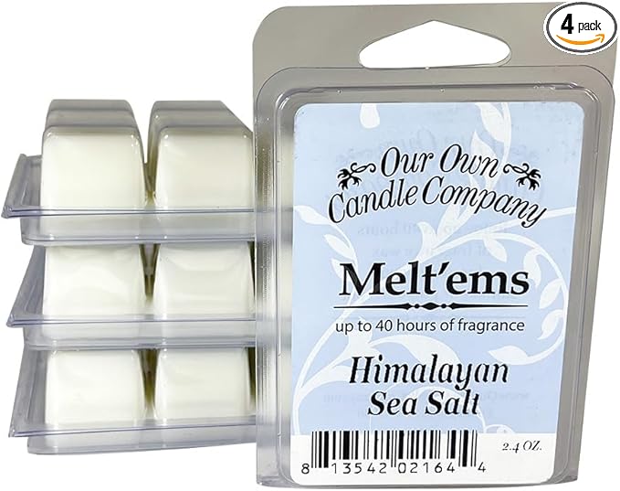 Our Own Candle Company Premium Wax Melt, Himalayan Sea Salt Scent, 6 Cubes, 2.4 oz (4 Pack)